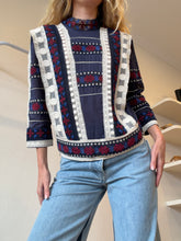 Load image into Gallery viewer, Sea NY - Lace Blouse - Navy white burgundy - 4US (8)
