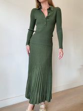 Load image into Gallery viewer, Zimmermann - Polo Ribbed Top (1) &amp; Ribbed Midi (2) Set - Olive
