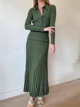 Load image into Gallery viewer, Zimmermann - Polo Ribbed Top (1) &amp; Ribbed Midi (2) Set - Olive
