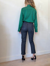 Load image into Gallery viewer, Alex Perry - Bow Satin Crepe LS Shirt - Emerald - 10 - NWT
