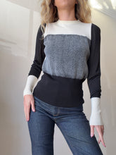 Load image into Gallery viewer, Rag &amp; Bone - Wool Blend Colourblock Jumper - Cream/Grey/Black - M
