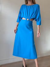 Load image into Gallery viewer, Scanlan Theodore - Crepe Knit Ring Cutout Midi Dress - Blue - S - BNWT - RRP $900
