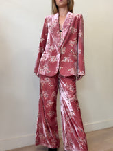 Load image into Gallery viewer, Kamare - Velvet Floral Blazer &amp; Pant Suit - Pink - 12
