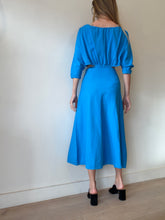 Load image into Gallery viewer, Scanlan Theodore - Crepe Knit Ring Cutout Midi Dress - Blue - S - BNWT - RRP $900
