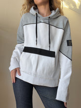 Load image into Gallery viewer, PE Nation - Colourblock Cotton Hooded Oversize Sweatshirt - White/Grey  - S
