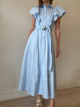 Load image into Gallery viewer, Aje - Kindred Frill Sleeve Belted Midi Dress - Baby Blue - 4
