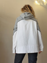 Load image into Gallery viewer, PE Nation - Colourblock Cotton Hooded Oversize Sweatshirt - White/Grey  - S
