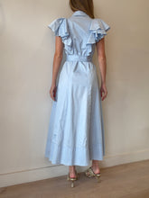 Load image into Gallery viewer, Aje - Kindred Frill Sleeve Belted Midi Dress - Baby Blue - 4
