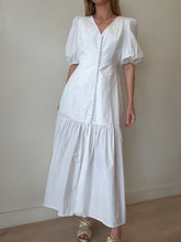 Load image into Gallery viewer, Kimberley Anne  - Puff Sleeve Cotton Maxi Dress - White - 8
