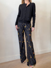 Load image into Gallery viewer, Silk Laundry - Bias Cut Monarch Pants - Black w Orange Butterflies- M - RRP $385
