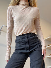 Load image into Gallery viewer, Paco Rabanne - Crystal-embellished stretch-jersey turtleneck - Beige - 40 - RRP$690
