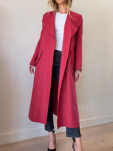 Load image into Gallery viewer, Max &amp; Co - Collarless Wool blend Coat w Black buttons - Red - 38
