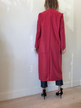 Load image into Gallery viewer, Max &amp; Co - Collarless Wool blend Coat w Black buttons - Red - 38
