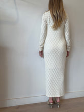Load image into Gallery viewer, Zimmermann - Pointelle Knit Midi Dress w Gold Button  - Ivory - 1 - RRP$995
