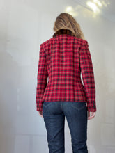 Load image into Gallery viewer, Lauren - Ralph Lauren Check Zip Front  Jacket w Faux Fur Collar - Red - 10US
