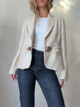 Load image into Gallery viewer, Escada - Creame Houndstooth Blazer w belt - Beige - 42
