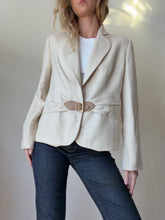 Load image into Gallery viewer, Escada - Creame Houndstooth Blazer w belt - Beige - 42
