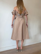 Load image into Gallery viewer, Rachel Gilbert - Structured Corset Style Midi Dress w Ruched Sleeves - Beige  - 0
