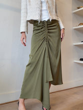 Load image into Gallery viewer, Bianca Spender - Crepe Satin Banksia Skirt - Olive - 2 - RRP$445
