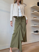 Load image into Gallery viewer, Bianca Spender - Crepe Satin Banksia Skirt - Olive - 2 - RRP$445

