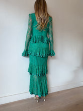 Load image into Gallery viewer, Nicola Finetti - Maia Lace Ruffle Dress - Green - 12 - RRP$699
