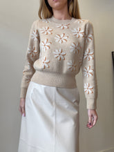 Load image into Gallery viewer, Sandro - LS wool/cashmere Flower Jumper - Beige - Small
