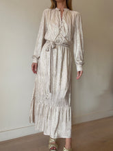 Load image into Gallery viewer, Melissa Odabash - Metallic Shirt Style Midi Dress  w Belt - Gold - S
