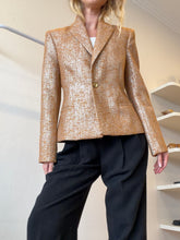 Load image into Gallery viewer, Scanlan Theodore - Tinsel Tweed Single Breasted Jacket - Caramel - 12 - NWT - RRP$950
