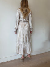 Load image into Gallery viewer, Melissa Odabash - Metallic Shirt Style Midi Dress  w Belt - Gold - S
