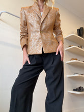 Load image into Gallery viewer, Scanlan Theodore - Tinsel Tweed Single Breasted Jacket - Caramel - 12 - NWT - RRP$950
