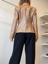 Load image into Gallery viewer, Scanlan Theodore - Tinsel Tweed Single Breasted Jacket - Caramel - 12 - NWT - RRP$950
