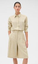 Load image into Gallery viewer, Oroton - Pleat Check Shirt and shorts set - Yellow - 8/10 - RRP$798

