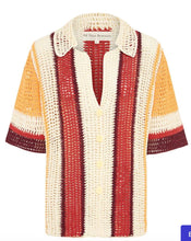 Load image into Gallery viewer, All That Remains - James Crochet Shirt - Ivory w red stripe - 8 - RRP$520
