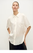 Load image into Gallery viewer, Silk Laundry - SS Silk Boyfriend Shirt - Ivory - S - RRP$350
