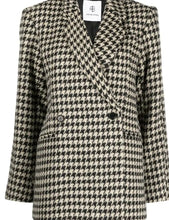 Load image into Gallery viewer, Anine Bing - Kaia Houndstooth Double Breasted Blazer - Black/Beige - XS Petite - RRP $755
