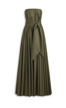 Load image into Gallery viewer, Scanlan Theodore - Parachute Strapless Maxi Dress w Belt- Khaki - 6
