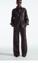 Load image into Gallery viewer, COS - Eyelet Leather Western Broderie Set - Brown - 44

