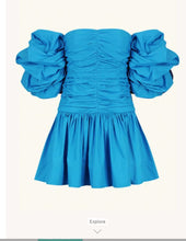 Load image into Gallery viewer, Shona Joy - Josephine Ruched Frill Mini Dress - Aqua - 8
