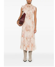 Load image into Gallery viewer, Zimmermann -Illustration Flutter  Midi Dress  (w slip) - Peach florals - OP - bnwt - RRP850
