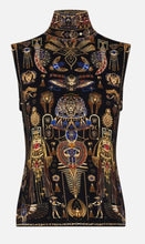 Load image into Gallery viewer, Camilla - Cartouche Kingdom Sleeveless Turtleneck Top - Black - M
