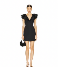 Load image into Gallery viewer, Aje - Charmed Plunge Mini Dress - Black - 4 (6 fit) - RRP $525
