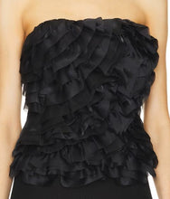 Load image into Gallery viewer, Aje - Charmed Rosette Ruffle Bustier - Black - 4 - BNWT - RRP $325
