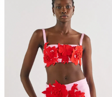 Load image into Gallery viewer, Oroton - 3D Flower Bralette Crop Top - Pink/Red - 10 - RRP $299
