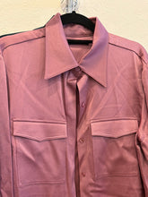 Load image into Gallery viewer, Alex Perry - Satin  Crepe LS Classic  Shirt w Pockets - Rose - 10
