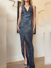 Load image into Gallery viewer, Rachel Gilbert - Floor Length  Beaded Dress - Navy - 10
