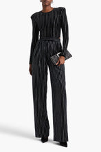 Load image into Gallery viewer, Alex Perry - Velvet Tailored Pants - Black Crystal - 14 - NWT
